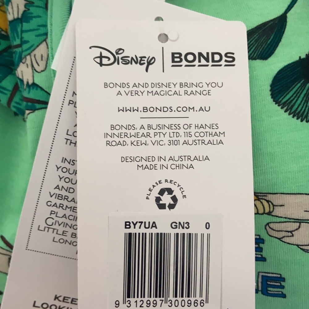 Bonds zippy lion king green size 0 6-12 months - Picture 2 of 2